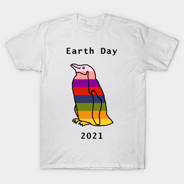 Rainbow Penguin for Earth Day 2021 T-Shirt by ellenhenryart